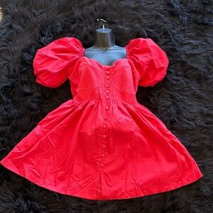 Maeve Red Puff Sleeve Party Dress